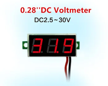 0,28 Дюймовый Красный Синий Цифровой светодиодный Мини-Дисплей Модуль DC2.5V-30V DC0-100V Вольтметр Тестер Напряжения Панель Измерительный Прибор Мотоцикл Автомобиль