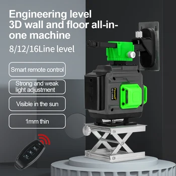12 Линий 3D Лазерного уровня 360 Горизонтальный Вертикальный Автоматический Нивелир Зеленый Лазерный Уровень Bluetooth Голосовое дистанционное управление Smart APP