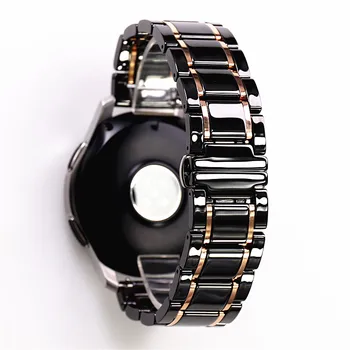 20 22 24 мм роскошный керамический черно-белый ремешок премиум-класса для Samsung s2 3 4 Huawei GT wristband браслет