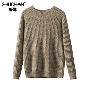 2023 Осенне-зимний свитер женский 100% кашемировый с круглым вырезом, свободный уличный корейский модный топ с длинным рукавом, вязаный