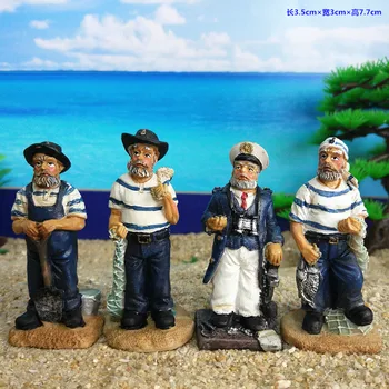 4 шт. Старый моряк, первый помощник, экипаж военно-морского флота, персонажи-рыбаки, песочные инструменты, поделки, украшения, декоры, игры и игрушки.