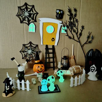 Chzimade 35 шт. украшение на Хэллоуин, милые настольные аксессуары, набор статуэток из смолы, миниатюры для спальни, кукольный домик, поделки для дома, декор для дома