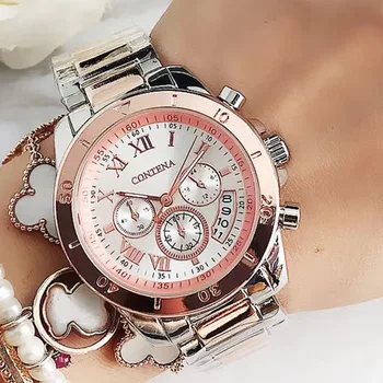 CONTENA 2022, лидирующий бренд, Роскошные часы для женщин, Модный Креативный Стальной браслет, Женские часы, Женские кварцевые часы Reloj Mujer