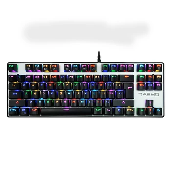 RGB Механическая клавиатура Металлическая проводная С красочной подсветкой Против ореолов 87 клавиш Синий переключатель Игровые клавиатуры для настольных ноутбуков