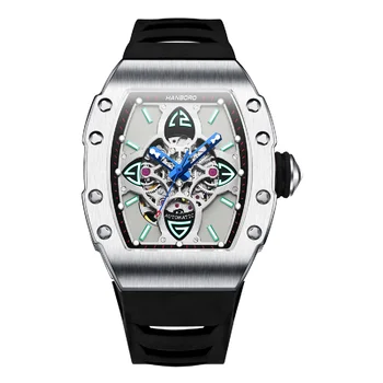 Richard лучший бренд класса Люкс дизайнерские часы Автоматические механические наручные часы качественные мужские часы Tonneau деловые МУЖСКИЕ ЧАСЫ montre homme