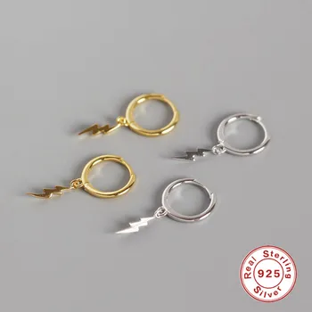 ROXI Fashion Lightning Кулон, Маленькие серьги-кольца для женщин, ювелирные изделия, Золотые Серебряные серьги-обнимашки, подарок, серьги из стерлингового серебра 925 пробы