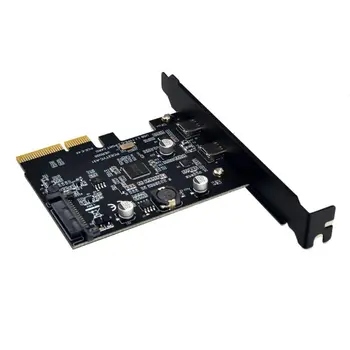 USB3.1 к Type-C 2-портовая карта расширения PCI-E4X к USB3.1 Gen2 10 Гбит/с USBC адаптер