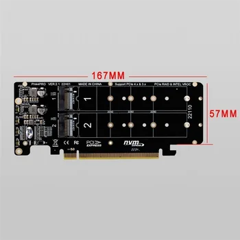 Двухдисковая карта расширения PCIE 4.0 от PCIEx16 до M.2 M-Key NVME SSD, поддерживает 4 NVMe M.2 M Key 2280