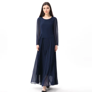 Дизайнерские шелковые платья для женщин из высококачественного натурального шелка, Длинное свободное винтажное платье известного люксового бренда, Модное элегантное темно-синее