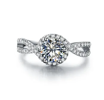 Женское кольцо из белого золота 18 Карат AU750, известный дизайн, положительный результат теста, кольцо с бриллиантом из муассанита 1 каратного цвета D для женщин