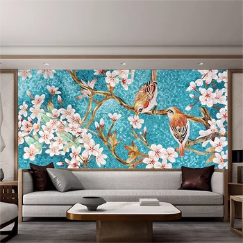 Изготовленный на заказ дизайн настенной мозаичной плитки из художественного стекла с рисунком птицы для реалистичного украшения стен
