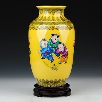 Керамика Цзиндэчжэнь антикварная ваза дети играют ваза предметы мебели для гостиной подарки украшения дома декоративно-прикладное искусство