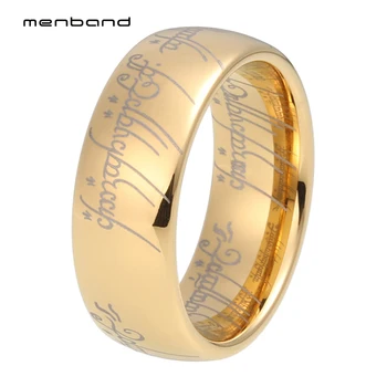 Кольцо с лазерной гравировкой, мужское женское обручальное кольцо, вольфрамовое кольцо, куполообразное, полированное, блестящее, 6 мм, комфортная посадка 8 мм