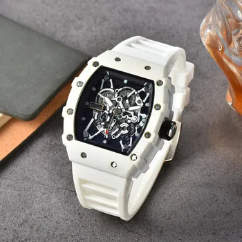 Лучшие роскошные брендовые автоматические спортивные часы с 3 иглами, имитирующие механические кварцевые часы RM, часы унисекс