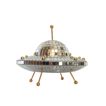 Новый Диско-шар, украшение в виде НЛО, Стеклянная линза, Отражающий декор комнаты, Эстетическое Оформление комнаты для вечеринок, украшения в виде НЛО