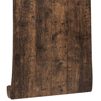 Новый рулон виниловых обоев с древесным зерном, Водонепроницаемые Наклейки для ремонта домашнего рабочего стола, дверцы шкафа, мебели