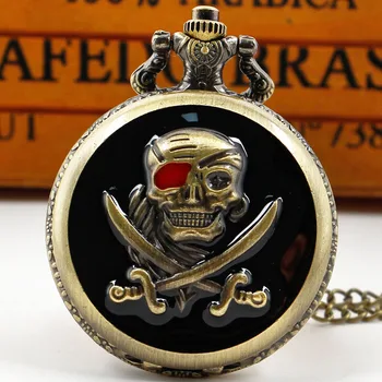 Персонализированные кварцевые карманные часы с резьбой в виде Черепа, мужское винтажное ожерелье в стиле Стимпанк, Прямая поставка reloj hombre