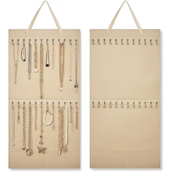 Подвесное ожерелье из органзы, держатель для ювелирных изделий, настенный войлочный мешок большой емкости для хранения подвесных браслетов, сережек