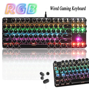 Проводная механическая клавиатура, игровые клавиатуры со светодиодной подсветкой RGB, легкая игровая клавиатура для ноутбука, Аксессуары для компьютерных игр