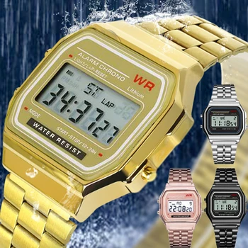 Роскошные Наручные часы F91W Band в стиле Ретро, цифровые, Спортивные, военные, Водонепроницаемые, Мужские, Женские, Электронные, Наручные Часы