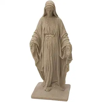 Статуя Девы Марии – Внешний вид из натурального песчаника – Изготовлена из смолы – Легкая – 34 ”статуя для сада на открытом воздухе