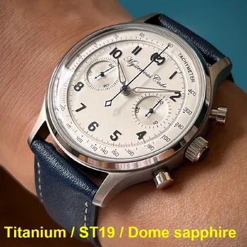 Титановые часы Пилота, Хронограф Seagull ST19, механические наручные часы 1963, Мужские 40-мм военные часы Chrono, Дань Уважения Таинственному Коду