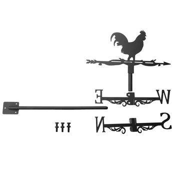 Флюгер в виде петушка - декоративный указатель направления ветра для двора фермы, 1 шт.