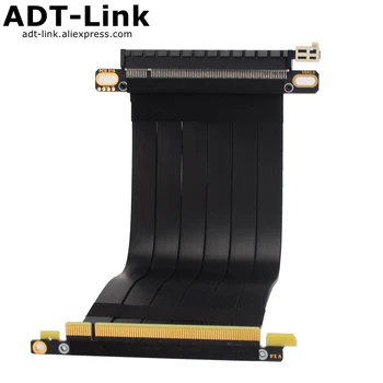 Штекер PCIe 3.0 x16 с разъемом 90 Градусов под прямым углом к разъему x16 с удлинителем Высокоскоростной PCI Express 3.0 16x Riser Ribbon Extender