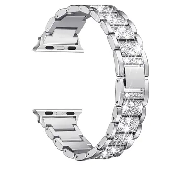 Ювелирный ремешок-цепочка для Apple Watch band 40 41 мм 44 мм 42 мм 38 мм Петлевый браслет с бриллиантами ремешок для наручных часов iWatch series 7 6 5 4 3 SE